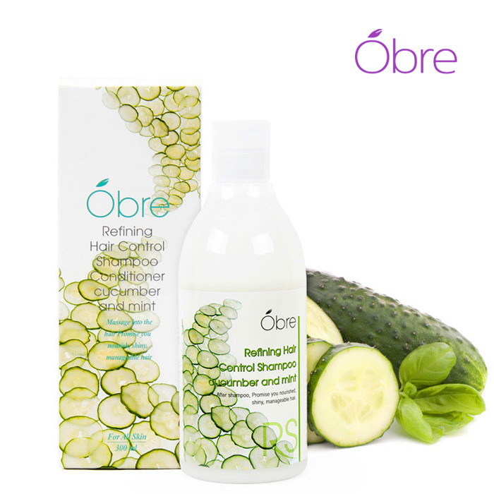 [오일리아]오브레 리파이닝 헤어 콘트롤 샴푸 큐컴버 앤 민트 300ml(피부자극테스트 완료)