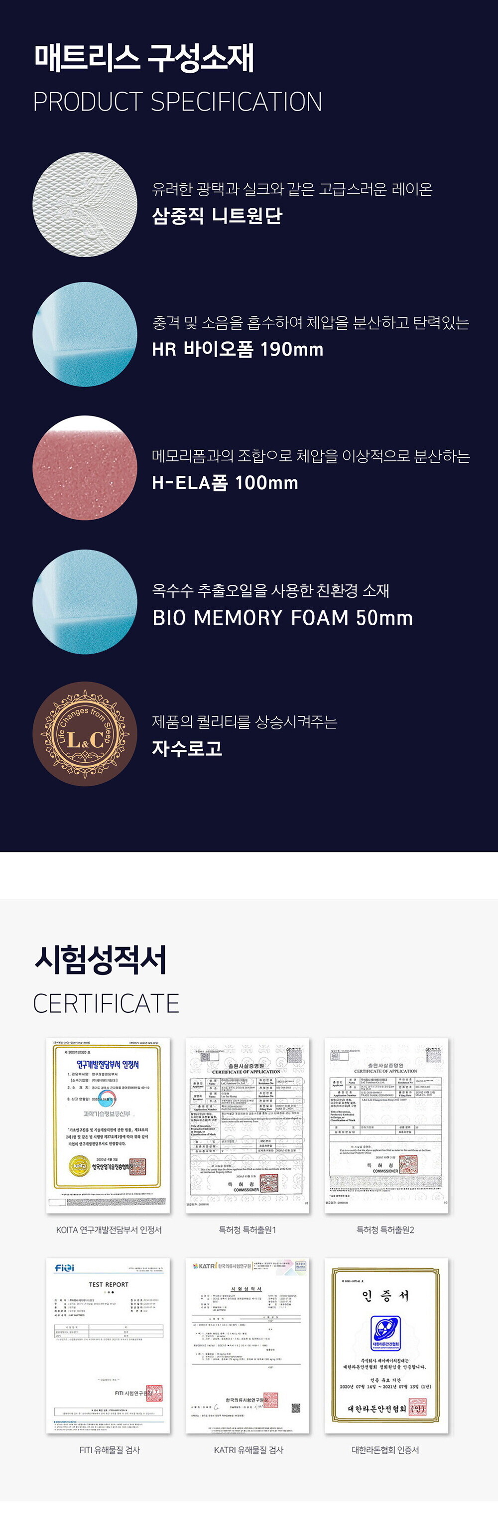 [팔레르모] 팔레르모 침대 퀸사이즈 매트리스P301