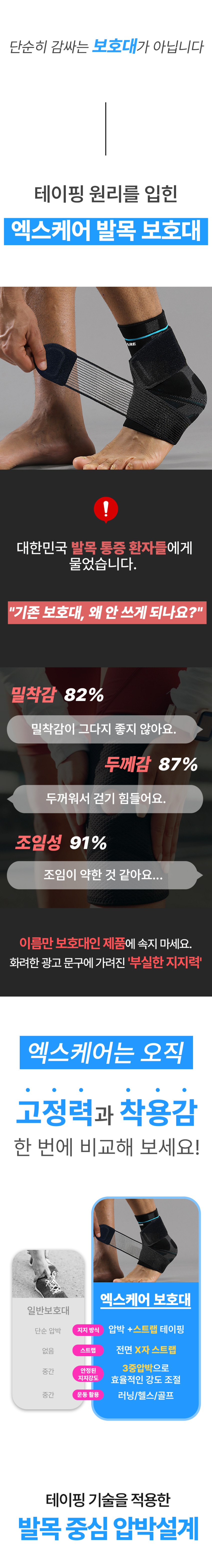 엑스케어 발목 스트랩 보호대