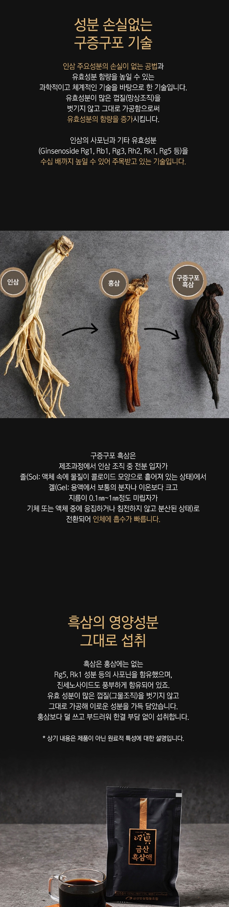 [금산인삼협동조합]리얼진 금산 흑삼액 80ml × 30포