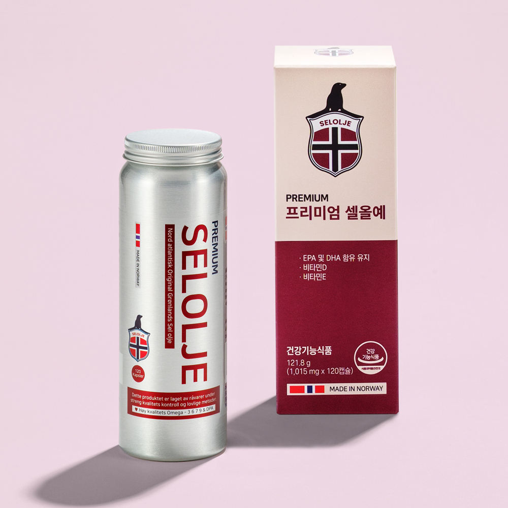고품질 노르웨이 물개 (seal oil) 오메가3-프리미엄 셀올예 120캡슐 (2개월)
