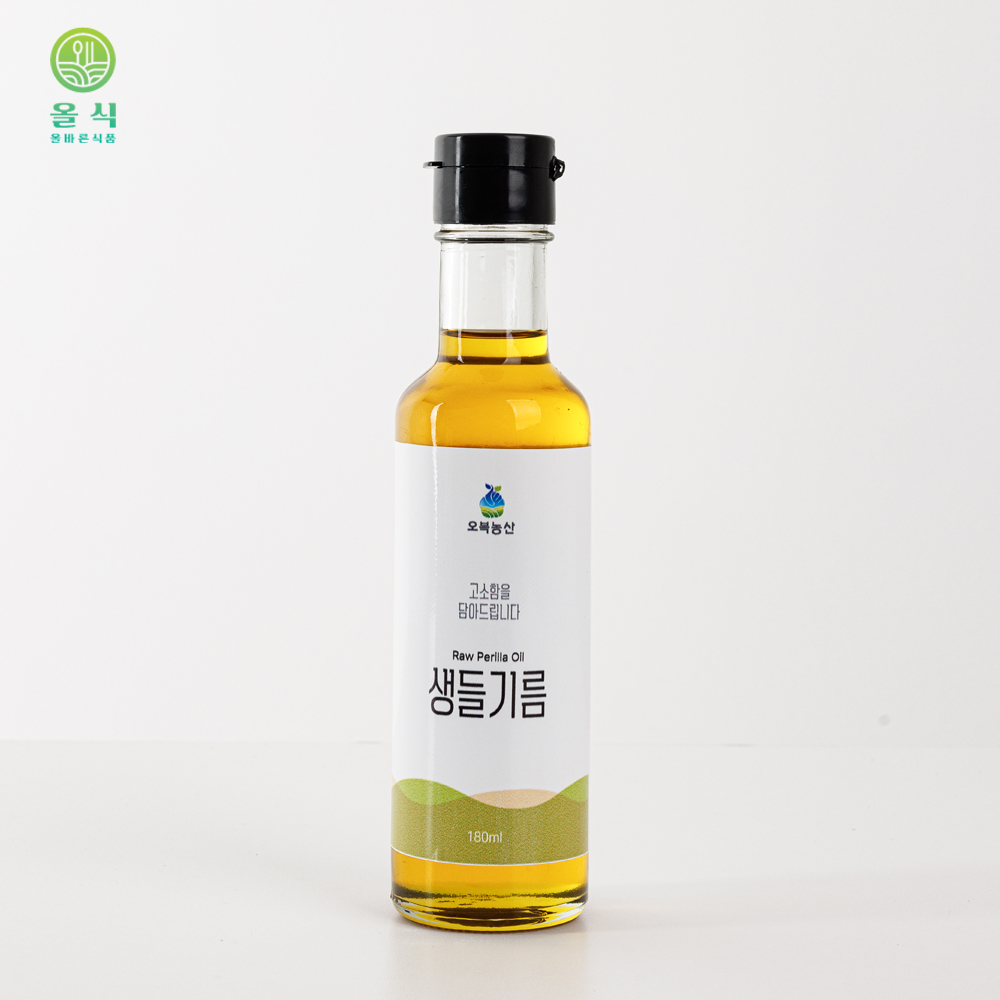 [당일착유] 고창 오복농산 냉압착 국산 참기름 들기름 생들기름 180ml (신선도 보장)
