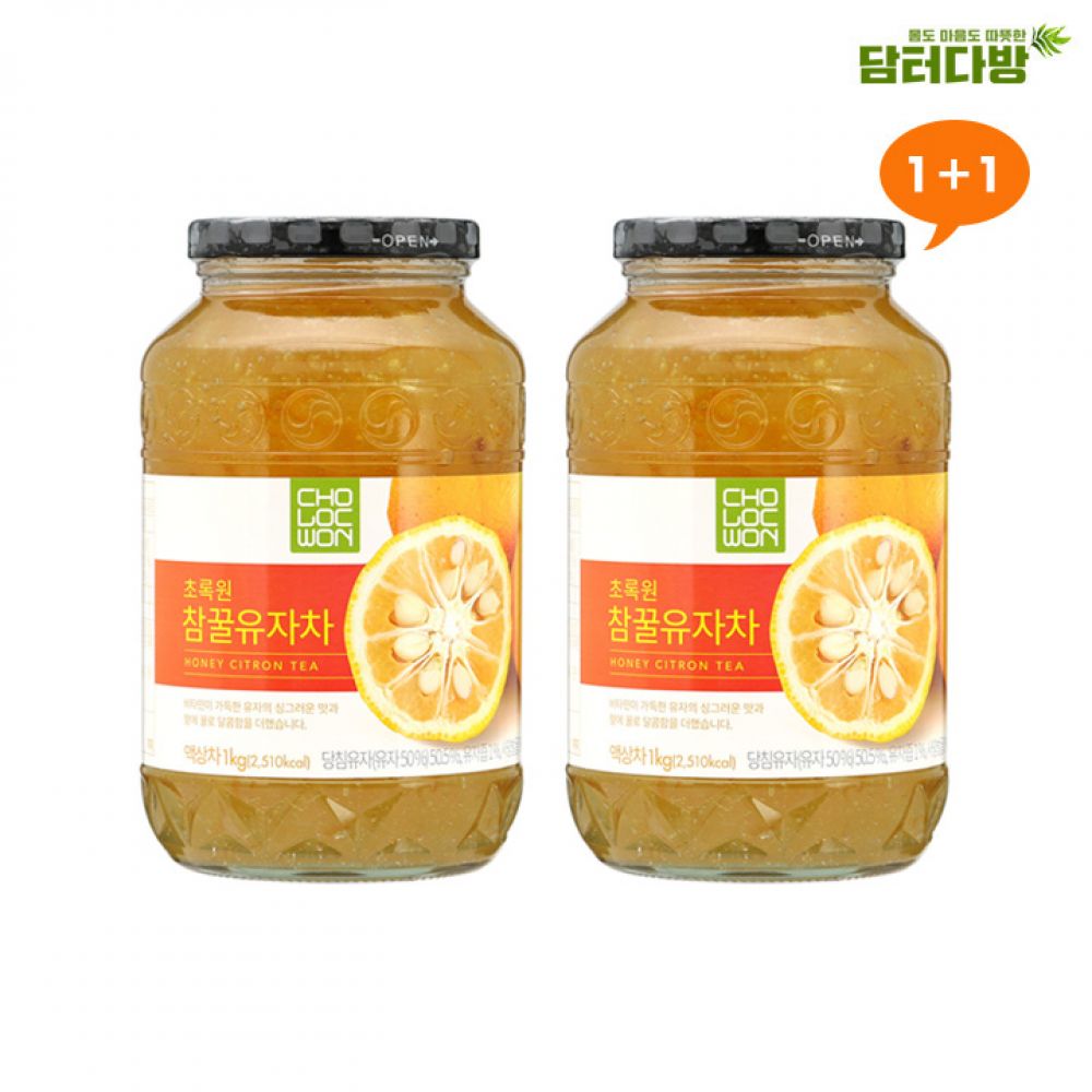 (무배 / 원플러스원) 초록원 꿀유자차 1kg