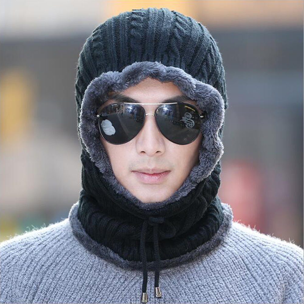 글렌 넥워머 털모자(블랙) 일체형니트모자