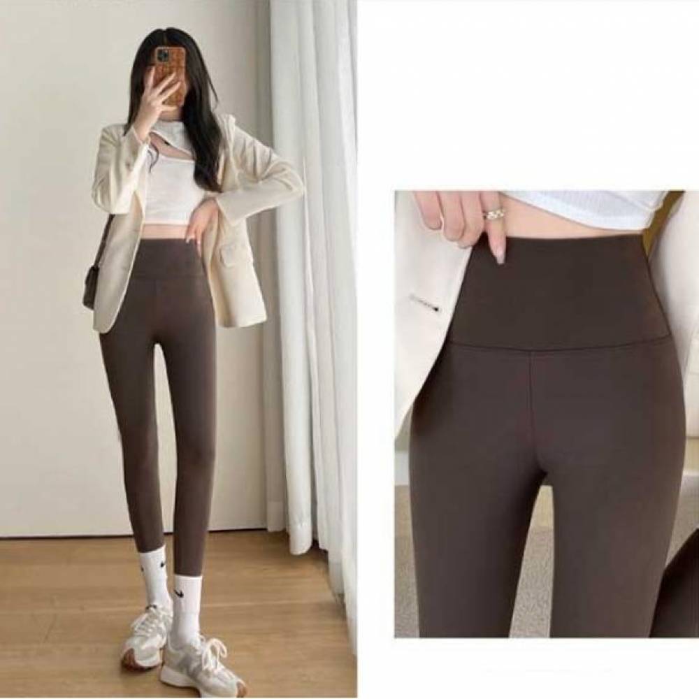 하이웨스트레깅스 쫀쫀한요가헬스레깅스(브라운)