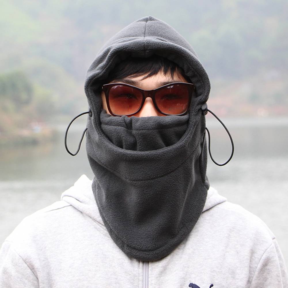 방한 마스크 후드 넥워머(그레이) (남성용) 일체형목토시