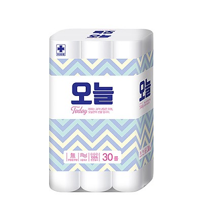 [★무료배송★] 도톰한 3겹 데코 엠보싱 오늘 프리미엄 (18m x 30롤)