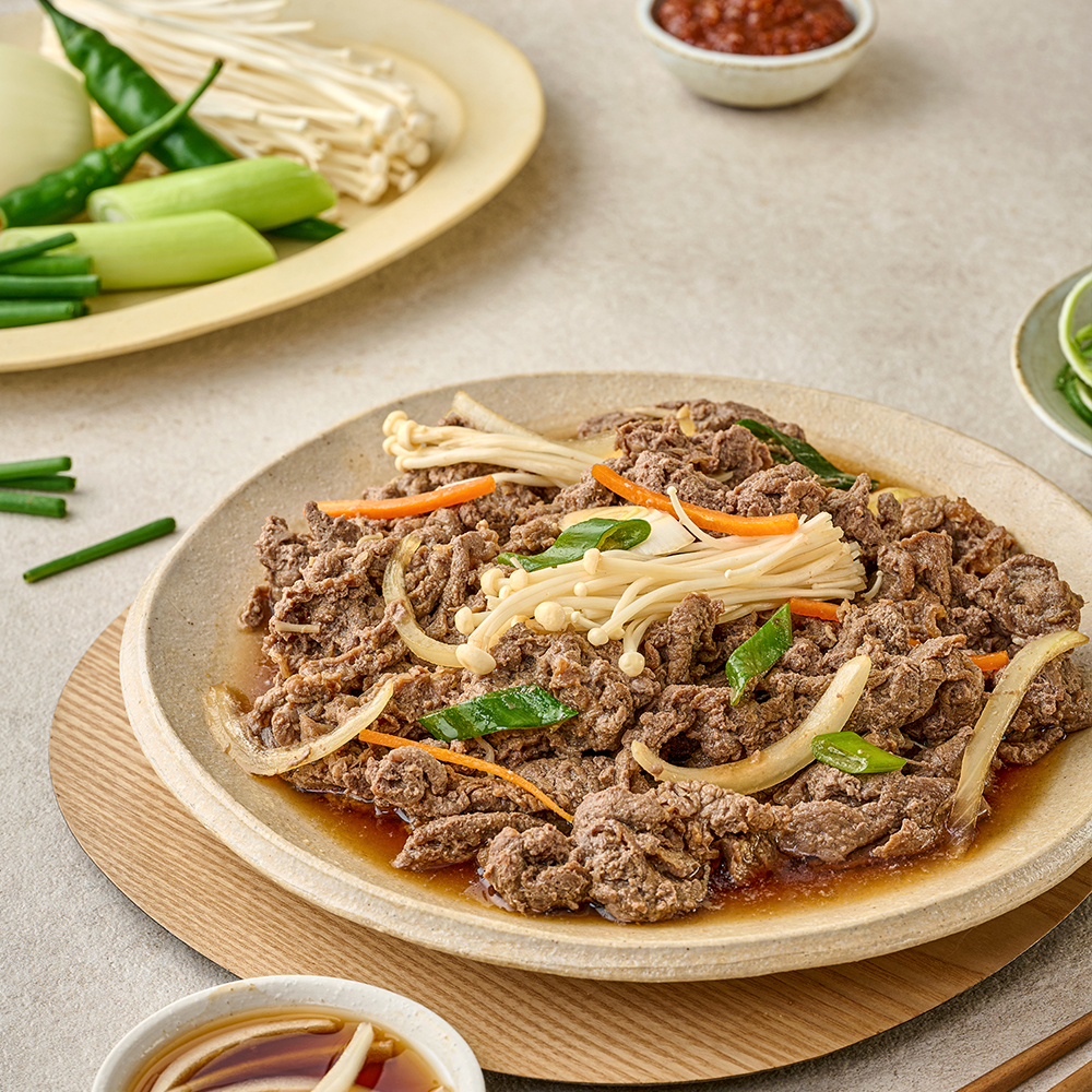 정채움 양념육 선물세트 4호(두툼칼집구이 간장맛 700g, 두툼칼집구이 매운맛 700g, LA갈비 500g, 소불고기300g, )