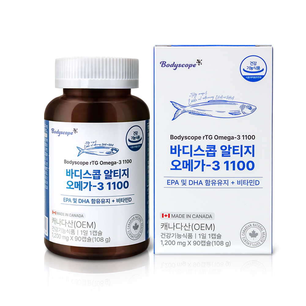 바디스콥 소형어유99% rTG오메가3 1100mg (3개월분)
