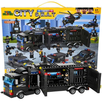 토탈블럭 SWAT 특수기동대 블록 1102PCS 어린이 조립블럭 장난감 레고 호환 경찰서 레고시티 경찰 경찰차