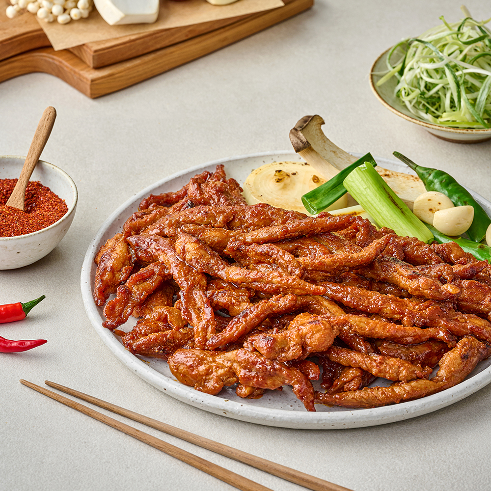 정채움 양념육 선물세트 2호(매운닭목살구이400g, 왕구이 간장맛 400g, 왕구이 매운맛 400g, 돼지불고기 700g)