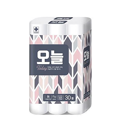 [★무료배송★] 도톰한 3겹 데코 엠보싱 오늘 프리미엄 (20m x 30롤)