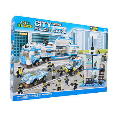 토탈블럭 경찰특공대 블록 858PCS 어린이 조립블럭 장난감 레고 호환 경찰서 레고시티 경찰 경찰차