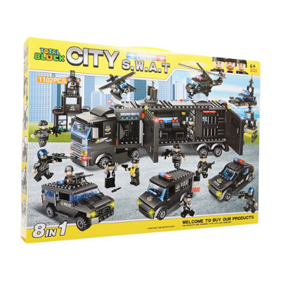 토탈블럭 SWAT 특수기동대 블록 1102PCS 어린이 조립블럭 장난감 레고 호환 경찰서 레고시티 경찰 경찰차