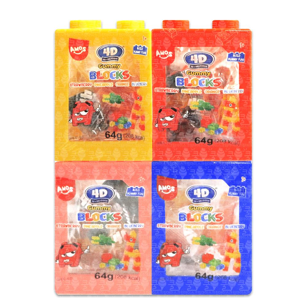 아모스 블록젤리 64g (낱개) 1개 (색상랜덤출고)