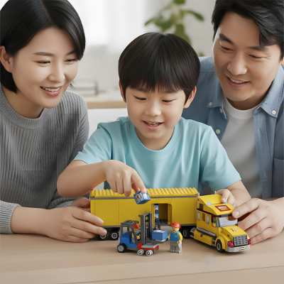 토탈블럭 트레일러 블록 362PCS 어린이 조립블럭 장난감 레고 호환 트럭 자동차 레고시티