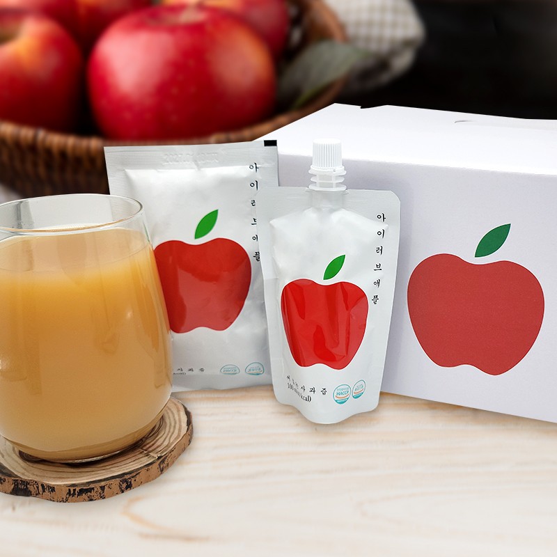 아이러브애플 의성 어린이 사과주스 haccp 학교급식 사과즙 100ml 30포