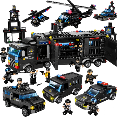 토탈블럭 SWAT 특수기동대 블록 1102PCS 어린이 조립블럭 장난감 레고 호환 경찰서 레고시티 경찰 경찰차