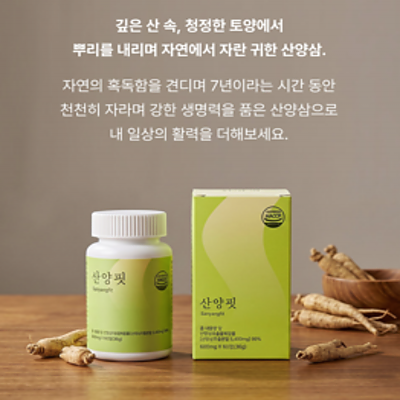 산양핏 600mg 60정 1+1통 산양삼