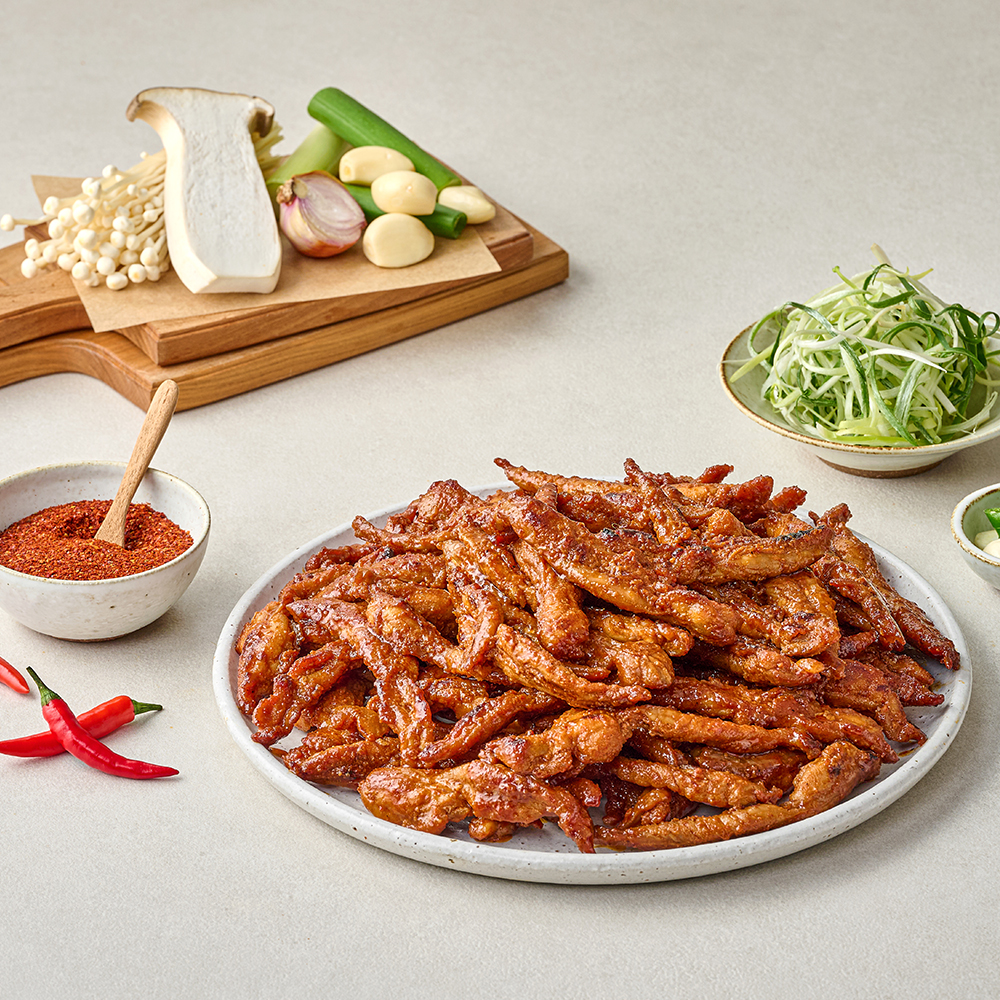 정채움 정성 가득 채운 매콤한 닭목살구이 400g 양념 닭 특수부위 캠핑