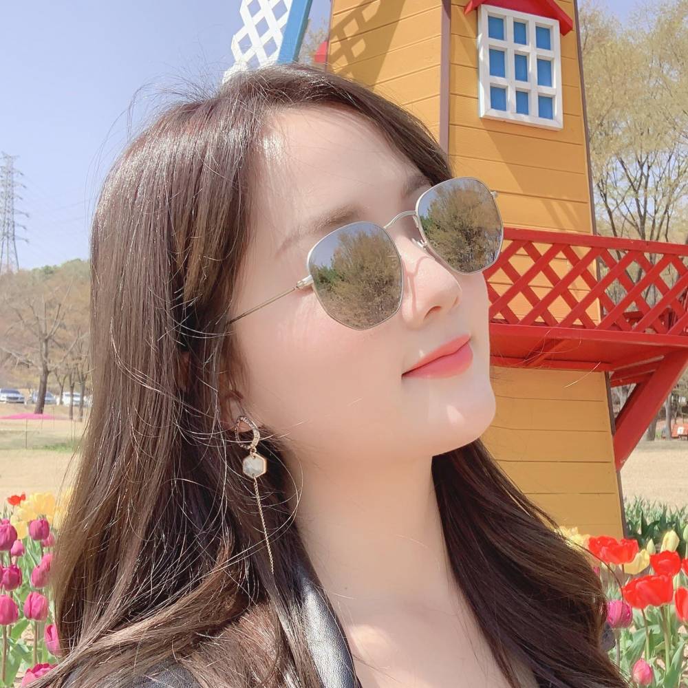 여자 데일리 골프 자외선 차단 미러 선글라스 실버