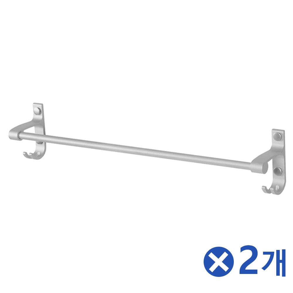 사이드후크 알루미늄 실버 수건걸이 38x9.5cmx2개