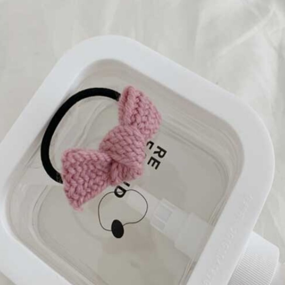 니트리본 달콤 캔디컬러 머리 고무줄 인디핑크