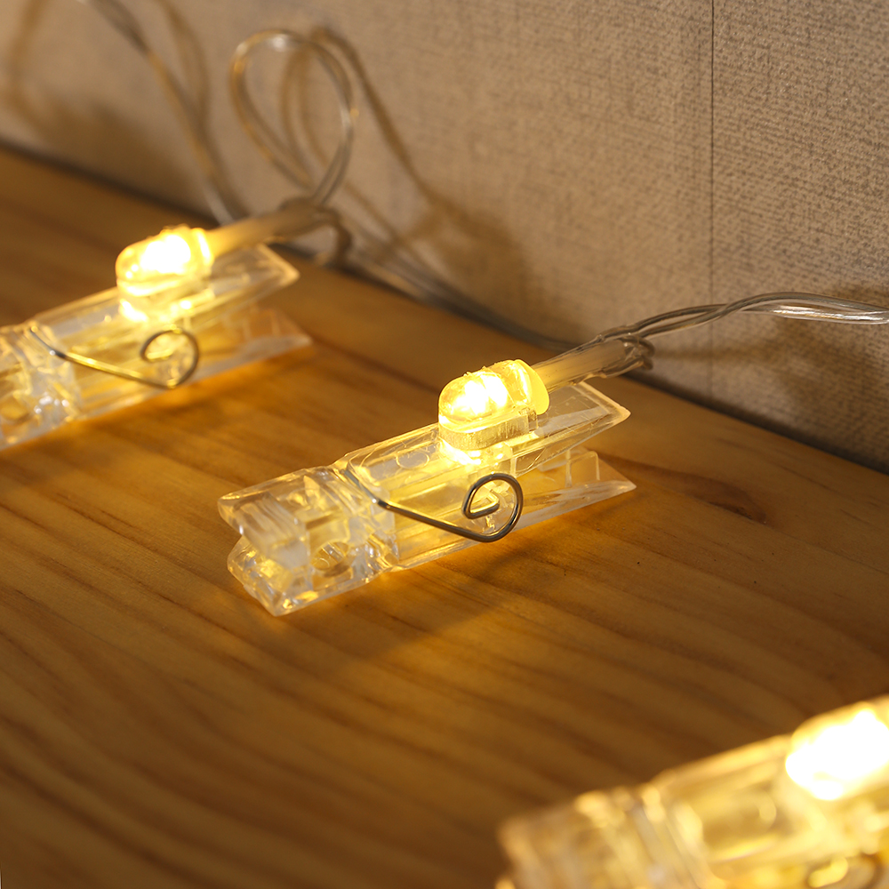 10구 LED 클립 집게 전구(1.5M) (웜색) 가랜드집게