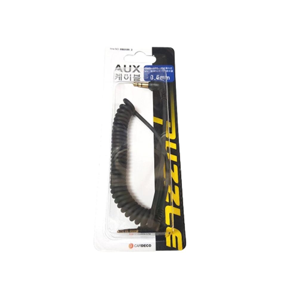 차량용 3.5mm AUX 케이블 음악 카오디오 스프링 잭