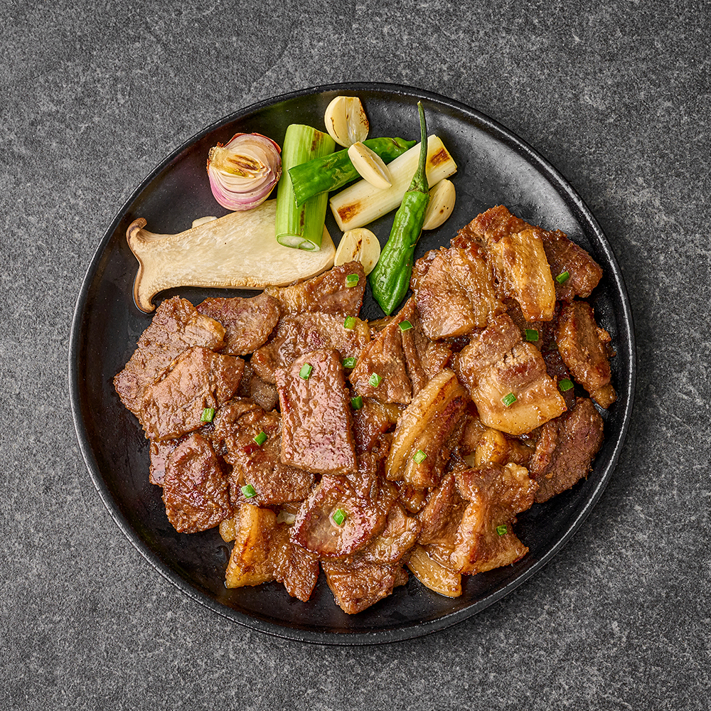 정채움 정성 가득 채운 두툼 칼집 구이 간장맛 700g 팽이버섯 비법 양념 돼지
