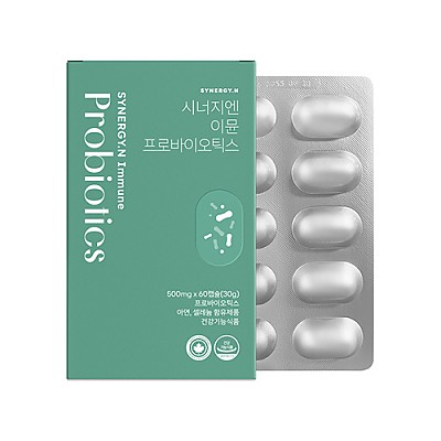 [★무료배송★ 시너지엔] 시너지엔 이뮨 프로바이오틱스 500mg x 60캡슐