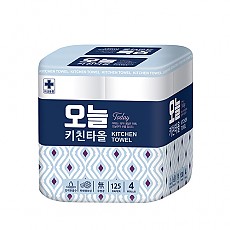 [★무료배송★ 오늘] 순수 천연펄프 100% 오늘 키친타올 (125매 x 4롤)