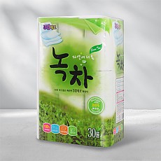 [★무료배송★ 행복S&P제지] 100% 고급 천연원목펄프 그린티향 3겹 데코 엠보싱 자연에서 온 녹차 25m x 30롤(비데겸용)