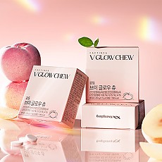 [광동] V라인 이너뷰티 광동 브이글로우 츄 복숭아맛 1.7g x 28정
