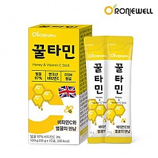 [★1+1 구성★ 로니웰] 천연벌꿀 97% 영국산 프리미엄 비타민C 로니웰 꿀타민 10g × 10포