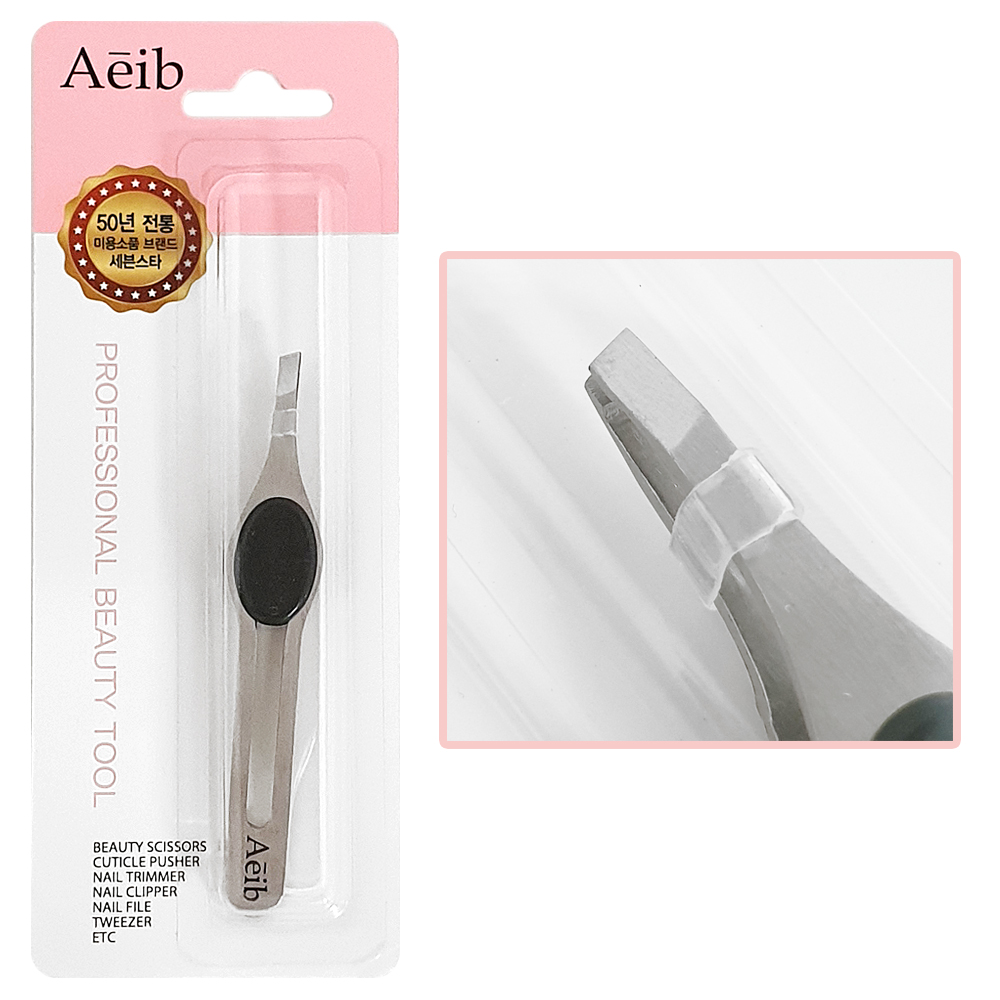 Aeib 고급 스텐쪽철(3981) 미용핀셋 쪽집게 눈썹정리