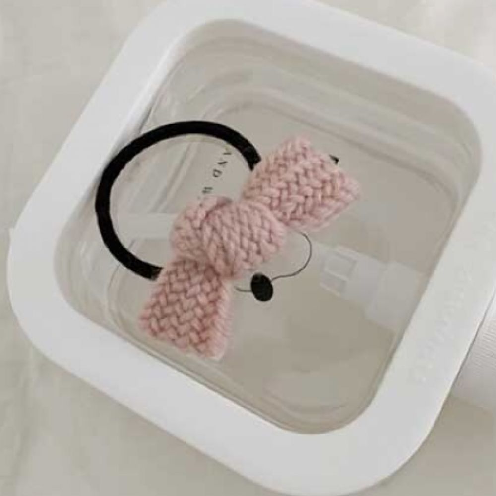 니트리본 달콤 캔디컬러 머리 고무줄 라이트핑크