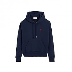 [ami] 아미 남녀공용 스몰하트 로고패치 후드 티셔츠(S~XL, 블랙,네이비,그레이)