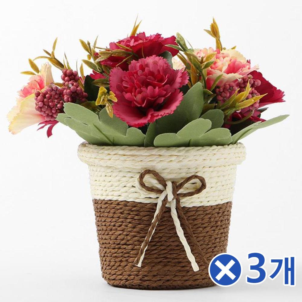어버이날 카네이션 조화 화분 핑크x3개 인테리어식물