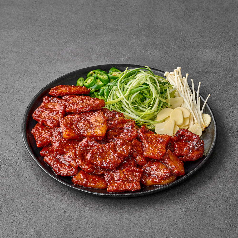 정채움 정성 가득 채운 두툼 칼집 구이 매운맛 700g 팽이버섯 비법 양념 돼지
