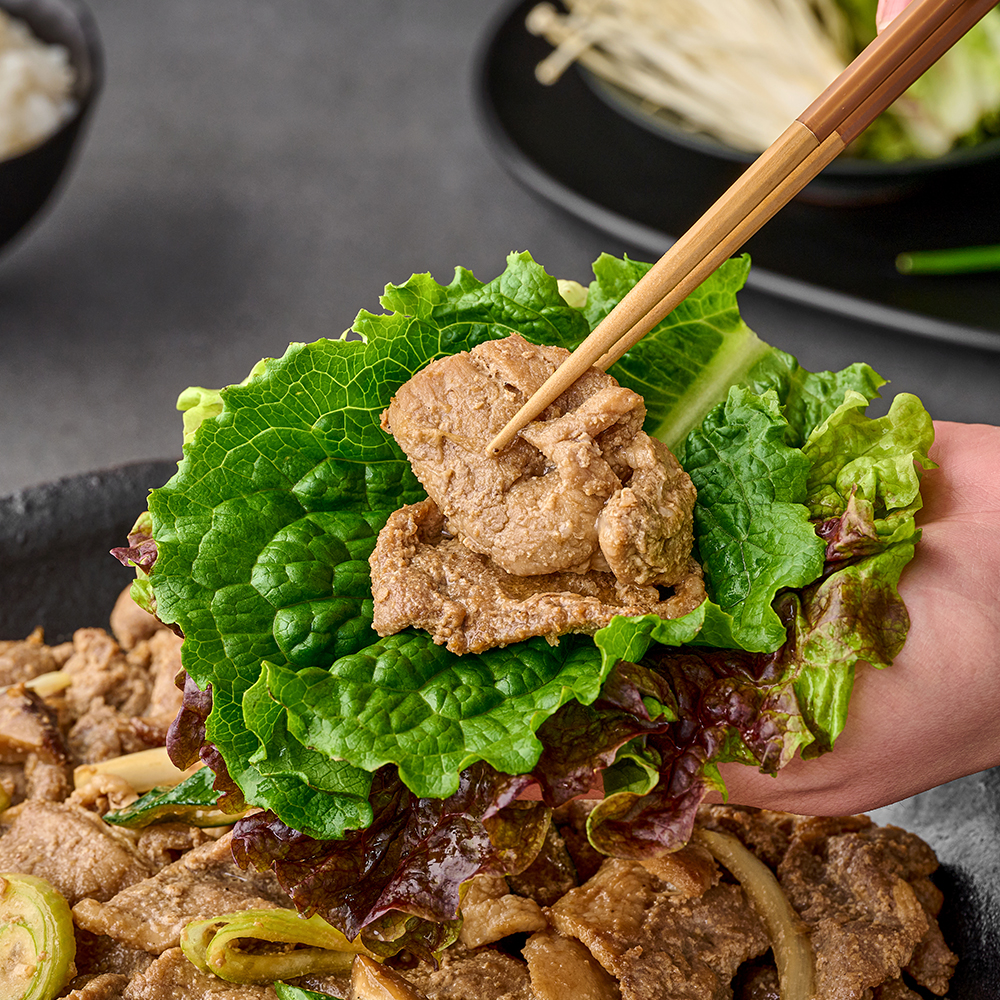정채움 정성 가득 채운 돼지 불고기 간장맛 700g 팽이버섯 비법 양념 간장 제육 주물럭
