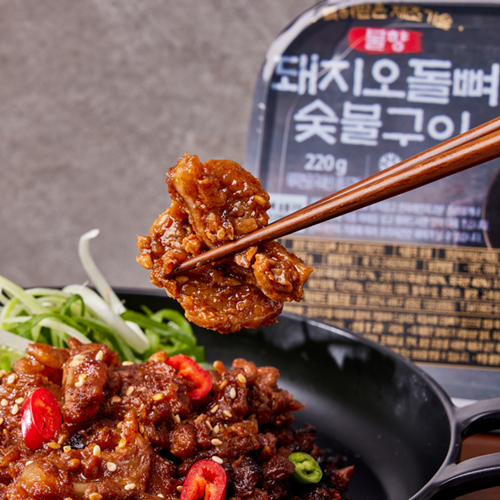 무료배송 220g×5팩(10인분) 특허받은 약선푸드 불향 돼지오돌뼈 숯불구이(매운맛/순한맛) 택1