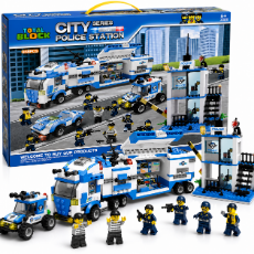 토탈블럭 경찰특공대 블록 858PCS 어린이 조립블럭 장난감 레고 호환 경찰서 레고시티 경찰 경찰차
