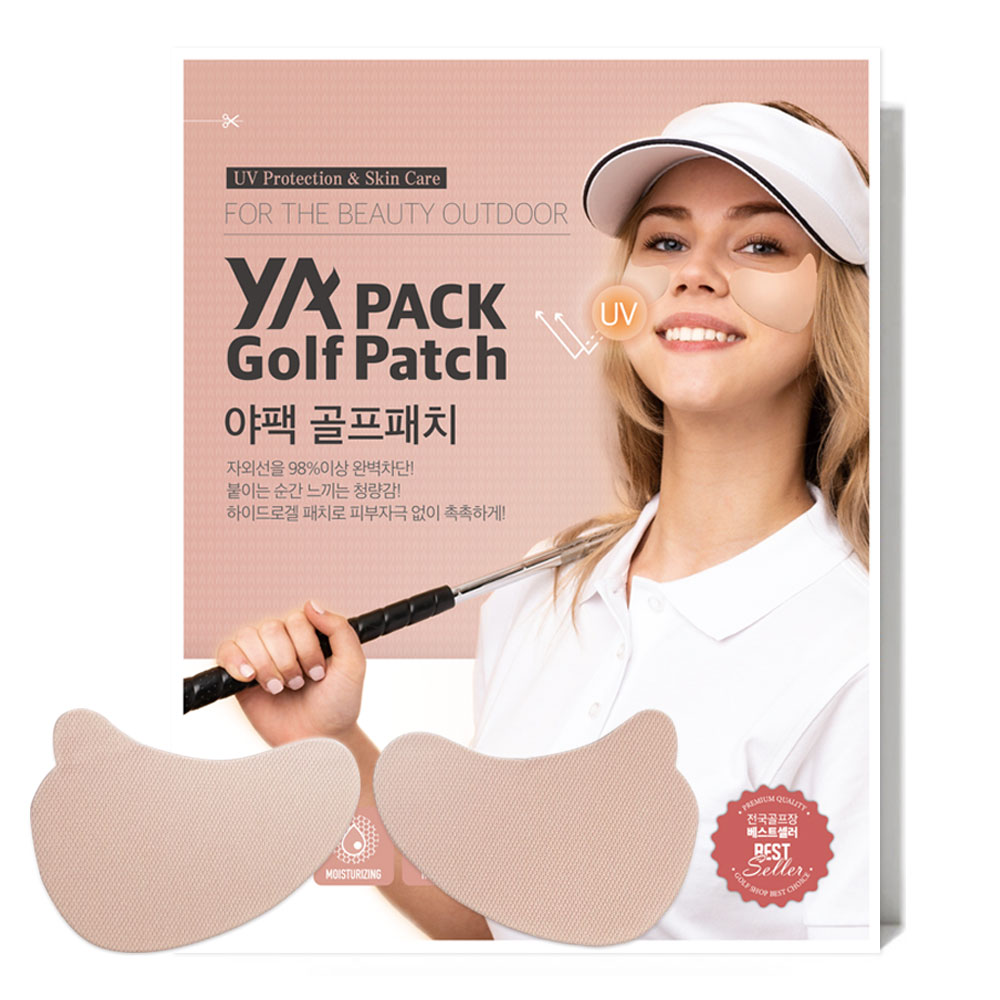 야팩  골프패치 자외선차단 썬 패치 햇빛차단 테이프 캐디용품 (2.5g x 2매입) /골프등산전용 고수분 마스크팩