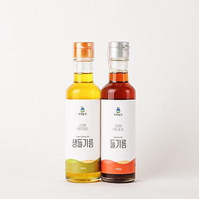 오복농산 국내산 저온압착 전통기름 3종 참기름 들기름 생들기름 180ml 250ml