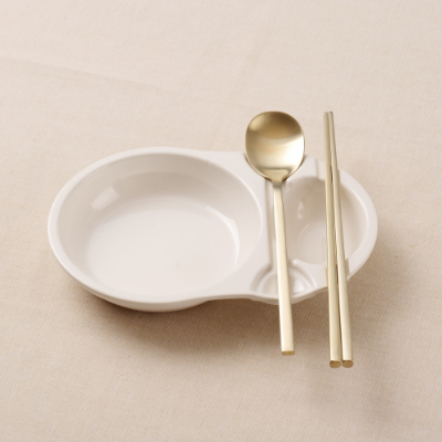 [산타폴더] 수저받침 앞접시 소스용기 All-in-one 플레이트 / 멜라민 50P