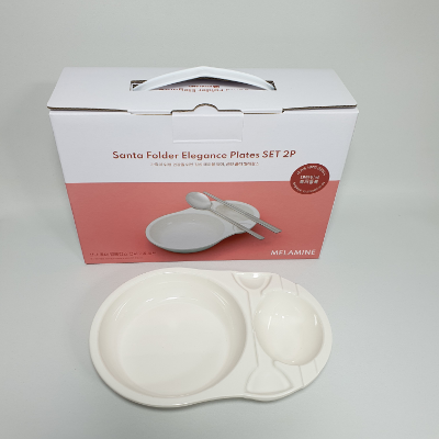 [산타폴더] 수저받침 앞접시 소스용기 All-in-one 플레이트 / 멜라민 2P