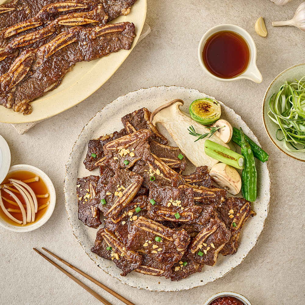 정채움 정성 가득 채운 LA갈비 500g 팽이버섯 비법 양념 소고기