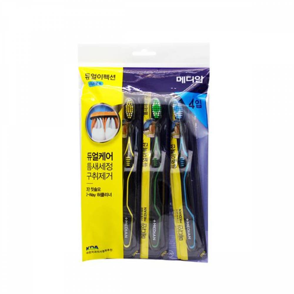 BTM 메디안 듀얼 이팩션 칫솔 4입