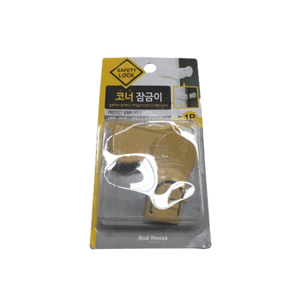 가구 장식장 서랍 열림방지 코너 잠금밴드 1P 우드